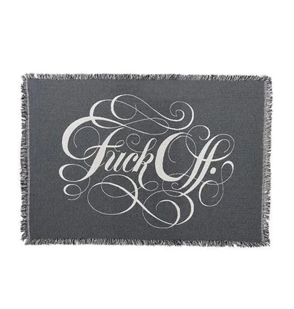 Raised by Wolves Fuck Off Throw Blanket (Schwarz)