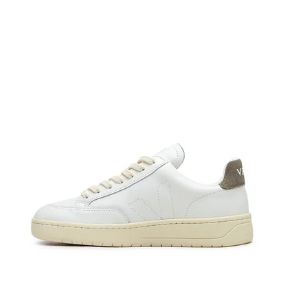 Veja WMNS V-12 Stitch O.T. Leather (Weiß / Oliv)