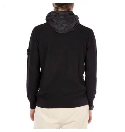 Stone Island Knitwear Hooded Jacket (Schwarz)