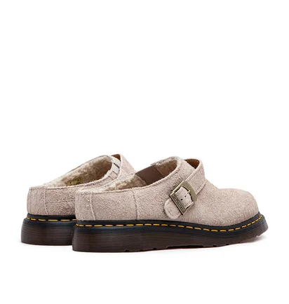 Dr. Martens Isham Faux Shearling Lined Suede Mules (Beige)
