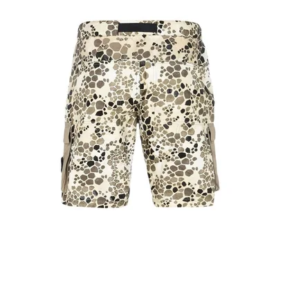 Stone Island Alligator Camo Cotton - Nylon Shorts (Beige)
