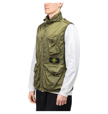 Stone Island Nylon Raso-TC Vest (Olive)