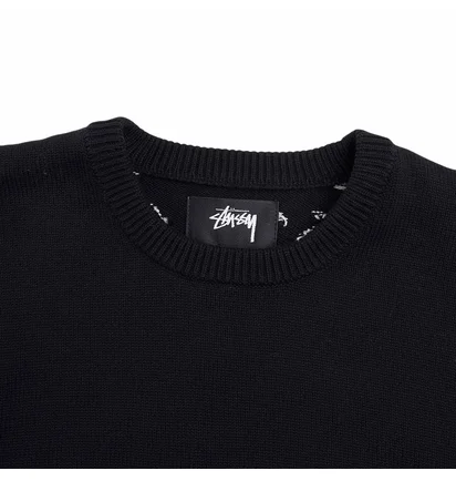 stüssy laguna icon sweater (black)