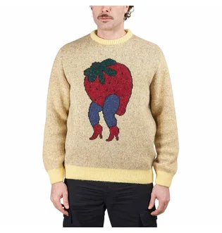 by Parra Stupid Strawberry Knitted Pullover (Gelb)