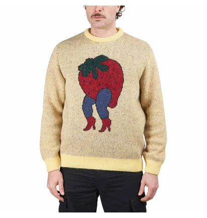by Parra Stupid Strawberry Knitted Pullover (Gelb)