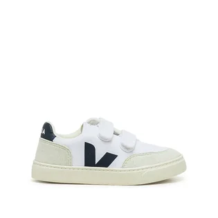 Veja Kids V-12 Velcro Canvas (Weiß / Navy)