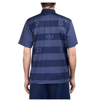 adidas x Pop Trading Company Polo Shirt (Navy / Weiß)