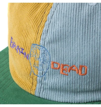 Brain Dead Corduroy Color-Blocked Strap Back (Blau / Gelb)