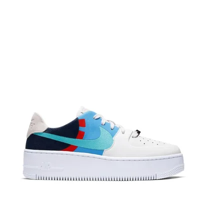 Nike WMNS Air Force 1 Sage Low LX (Weiß / Blau / Navy)