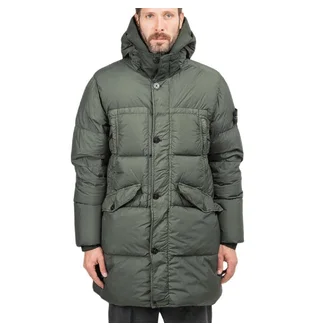 Stone Island Garment Dyed Crinkle Reps NY Down Jacket (Dunkelgrün)