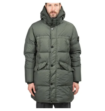 Stone Island Garment Dyed Crinkle Reps NY Down Jacket (Dunkelgrün)