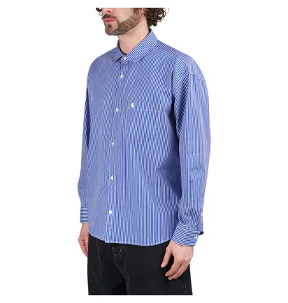 Carhartt WIP L/S Drake Shirt (Blau / Weiß)
