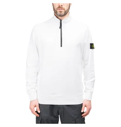 Stone Island Half Zip Sweatshirt (Weiß)
