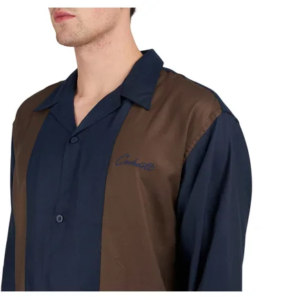 Carhartt WIP L/S Delaney Shirt (Braun / Blau)
