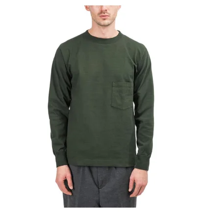 Snow Peak Heavy Cotton Garment Dyed Crewneck (Dunkelgrün)