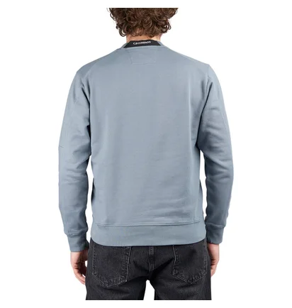 C.P. Company Diagonal Raised Fleece Crewneck Lens Sweatshirt (Blau)