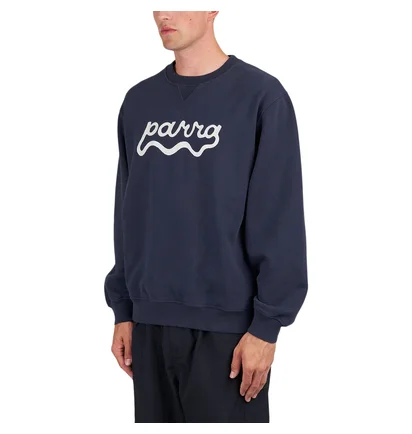 by Parra Water Wave Logo Crew Neck Sweatshirt (Navy)