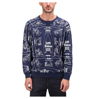 Lee 101 Sweatshirt (Navy / Weiß)
