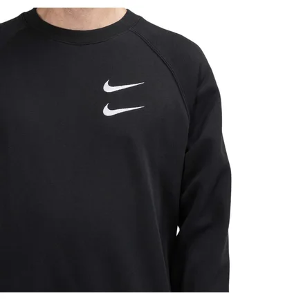 Nike Swoosh French Terry Crewneck (Schwarz)