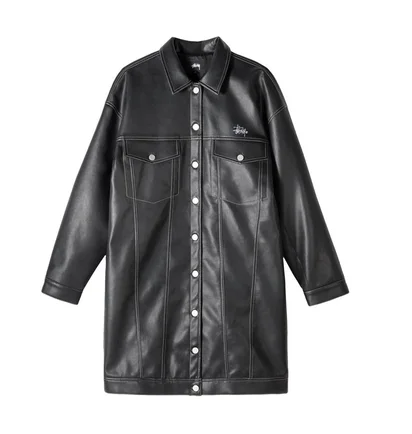 Stüssy WMNS PU Trucker Dress (Schwarz)
