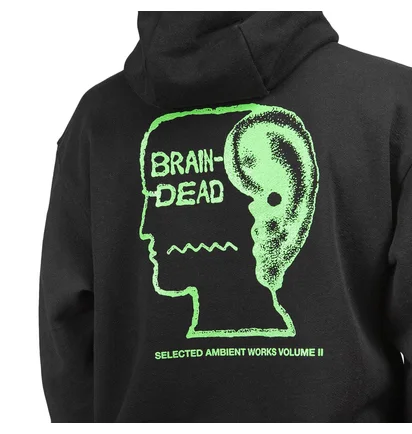 Brain Dead Half Zip Hoodie (Schwarz)