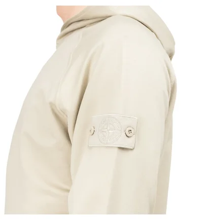 Stone Island Ghost Piece Cotton Stretch Fleece Hoodie (Beige)