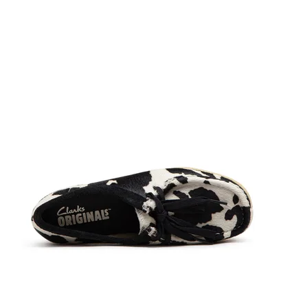 Clarks Originals Wallabee Cow Print HairOn W (Schwarz / Weiß)