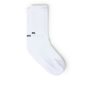 Raised by Wolves Fuck Off Crew Socks (Weiß)
