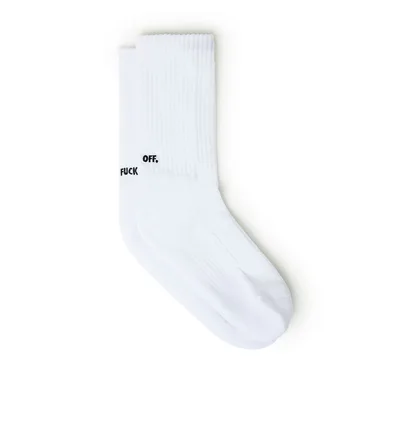 Raised by Wolves Fuck Off Crew Socks (Weiß)
