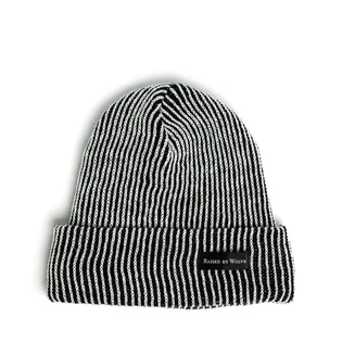Raised by Wolves Vertical Stripe Watch Cap (Schwarz / Weiß)