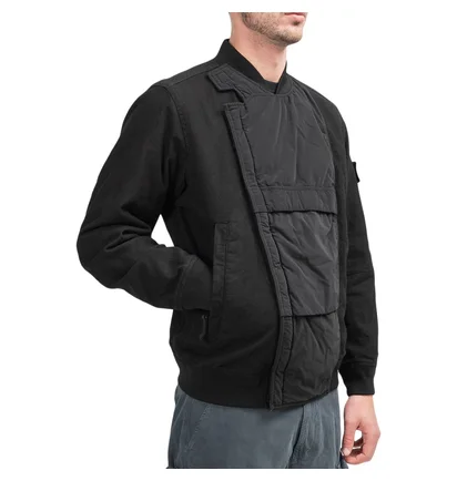 Stone Island 'Ghost Piece' Diagonal Wool Pullover (Schwarz)