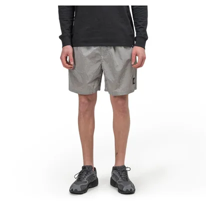 Stone Island Nylon Metal Patch Logo Swim Shorts (Grau)