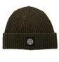 Stone Island Rib Knit Beanie (Olive)