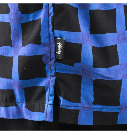 Stüssy Hand Drawn Grid Shirt (Blau / Schwarz)