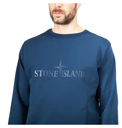 Stone Island Double Front Crewneck (Navy)