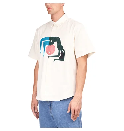 by Parra Yoga Balled Short Sleeve Shirt (Beige)