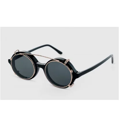 Han Kjobenhavn Doc Clip on Wolf Sunglasses (Schwarz)