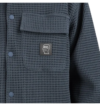Brain Dead Waffle Snap Front Shirt (Navy)