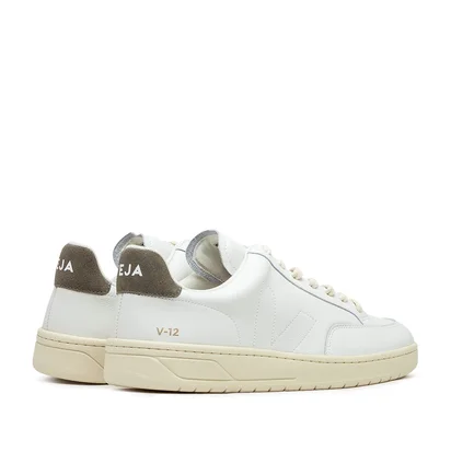 Veja V-12 Stitch O.T. Leather (Weiß / Oliv)