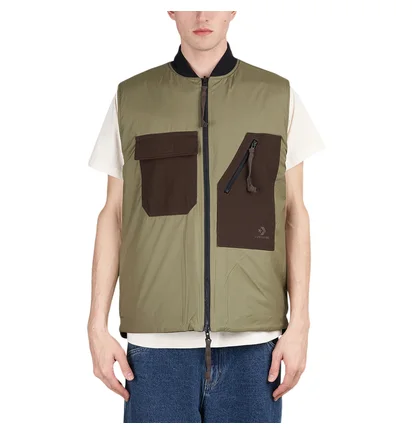 Converse x Patta Four-Leaf Clover Utility Reversible Padded Vest (Braun)