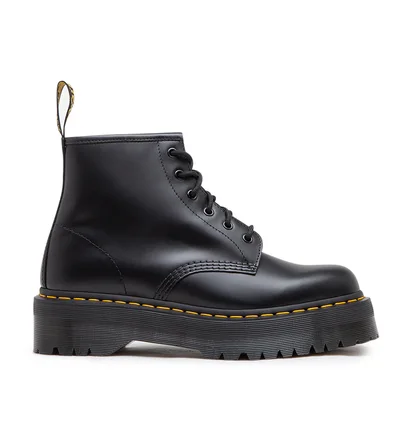 Dr. Martens 101 Smooth Leather Platform Ankle Boots (Schwarz)