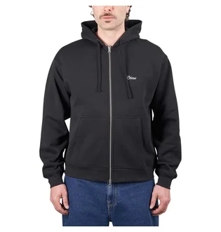 Dime Cursive Small Logo Zip Hoodie (Schwarz)