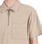 Brain Dead Knit Check Half Zip Shirt (Beige)
