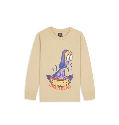 Brain Dead Hot Dog Kids Longsleeve (Beige)