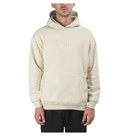Dime Classic Logo Embroidered Hoodie (Creme)