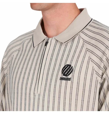 Metalwood Ribbed LS Polo (Beige)
