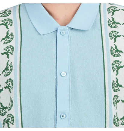 Obey Monument Button-Up Polo (Blau / Creme)
