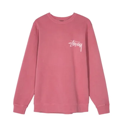 Stüssy Stock Pig. Dyed Crew (Himbeer-Rot)