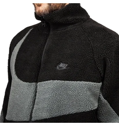 Nike NSW Reversible Swoosh Fullzip Jacket (Schwarz / Grau)