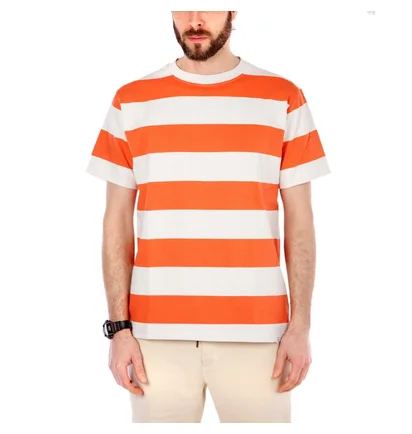 Norse Projects Johannes Wide Stripe (Rot / Hellbeige)